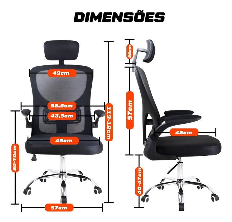 Kit 2 Cadeira De Escritório Giratória Preta Com Rodinhas Cor Preto